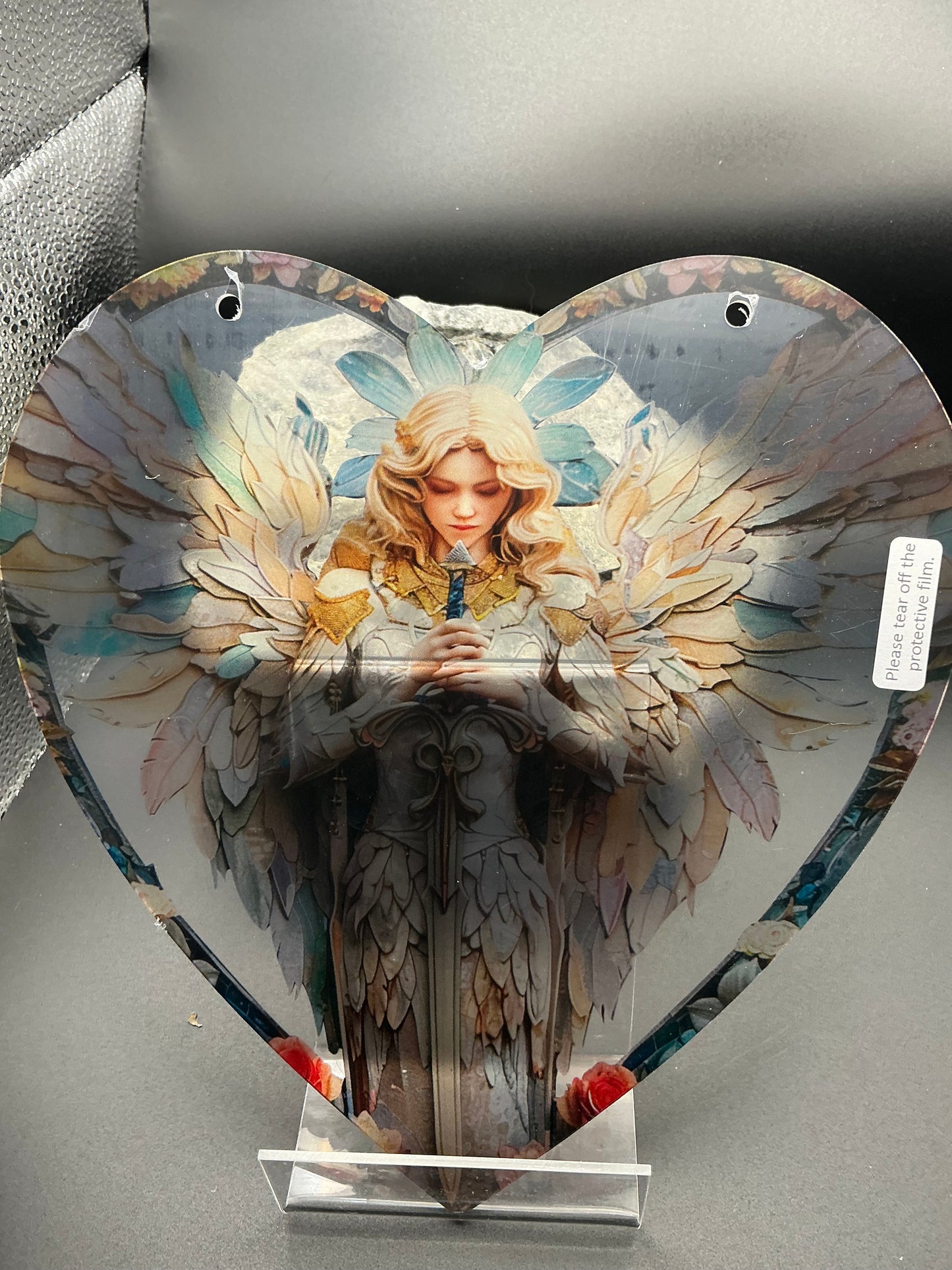 Angel Acrylic Heart Sun Catcher