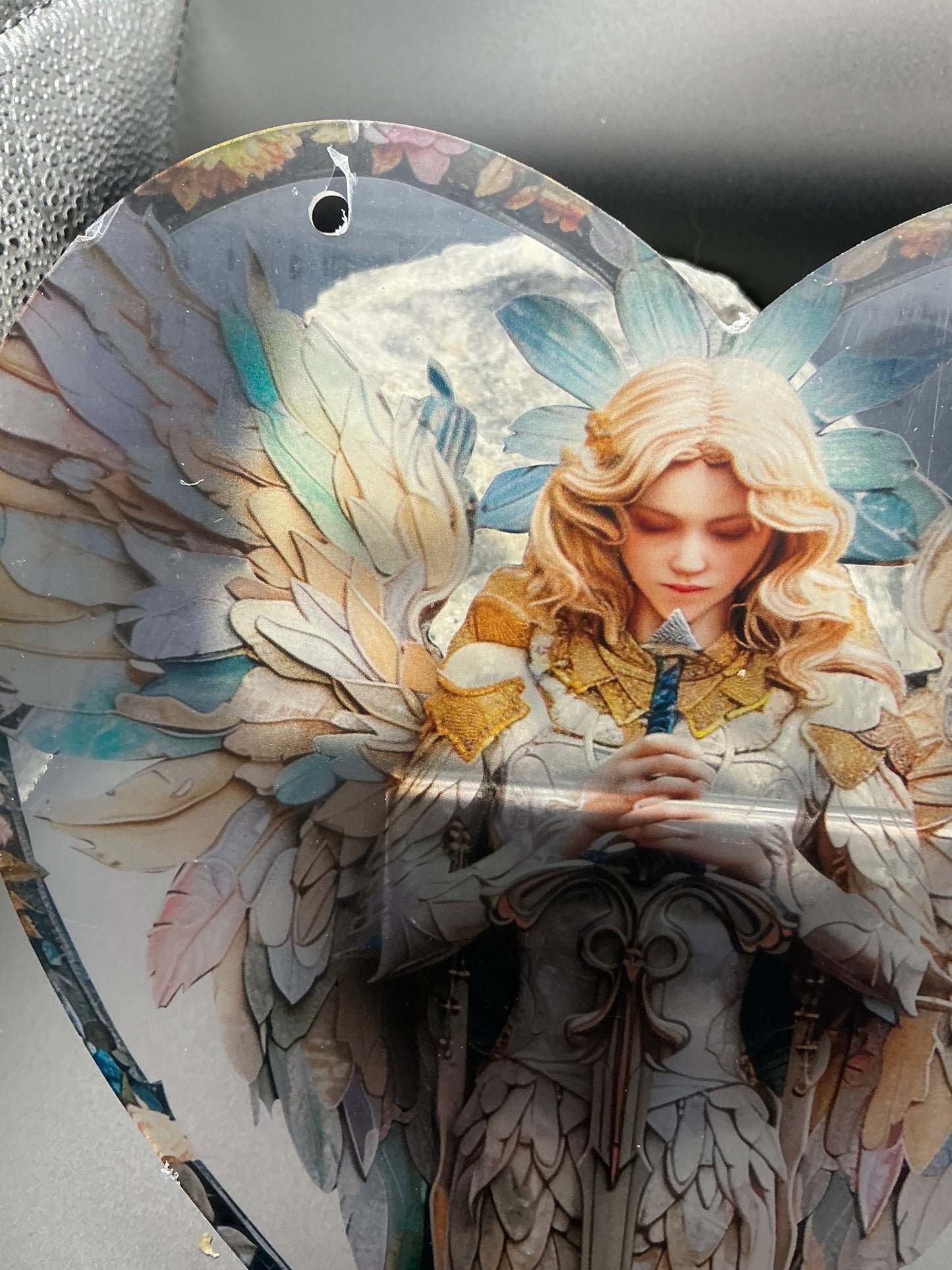 Angel Acrylic Heart Sun Catcher